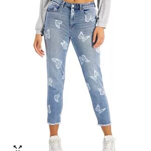 Tinseltown Blue Butterfly Ankle Jeans Size 11/12